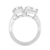 4.75 TCW Radiant & Heart Toi Et Moi Lab Grown Diamond Engagement Ring