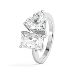 4.75 TCW Radiant & Heart Toi Et Moi Lab Grown Diamond Engagement Ring