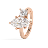 3 TCW Marquise & Princess Toi Et Moi Lab Grown Diamond Engagement Ring