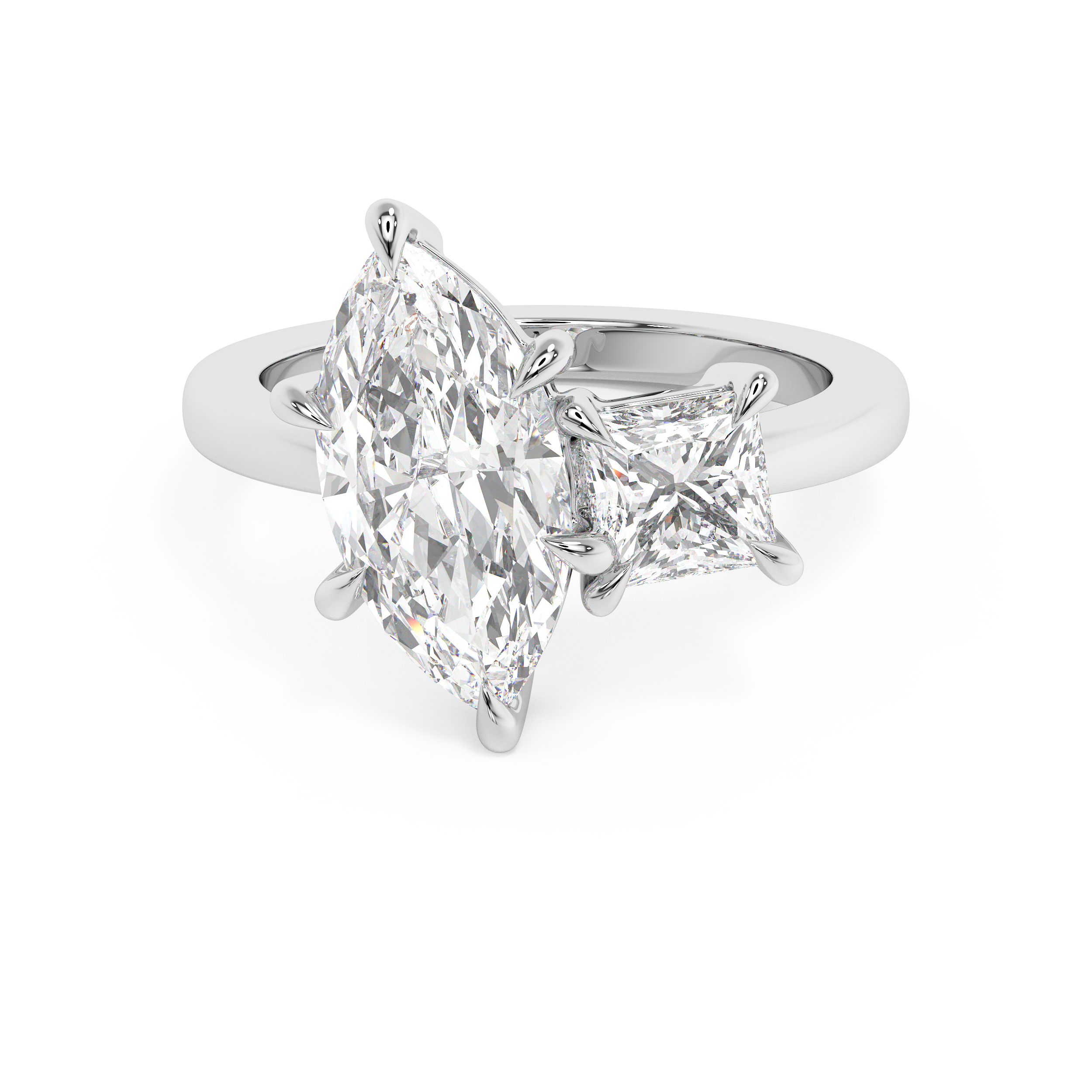 3 TCW Marquise & Princess Toi Et Moi Lab Grown Diamond Engagement Ring