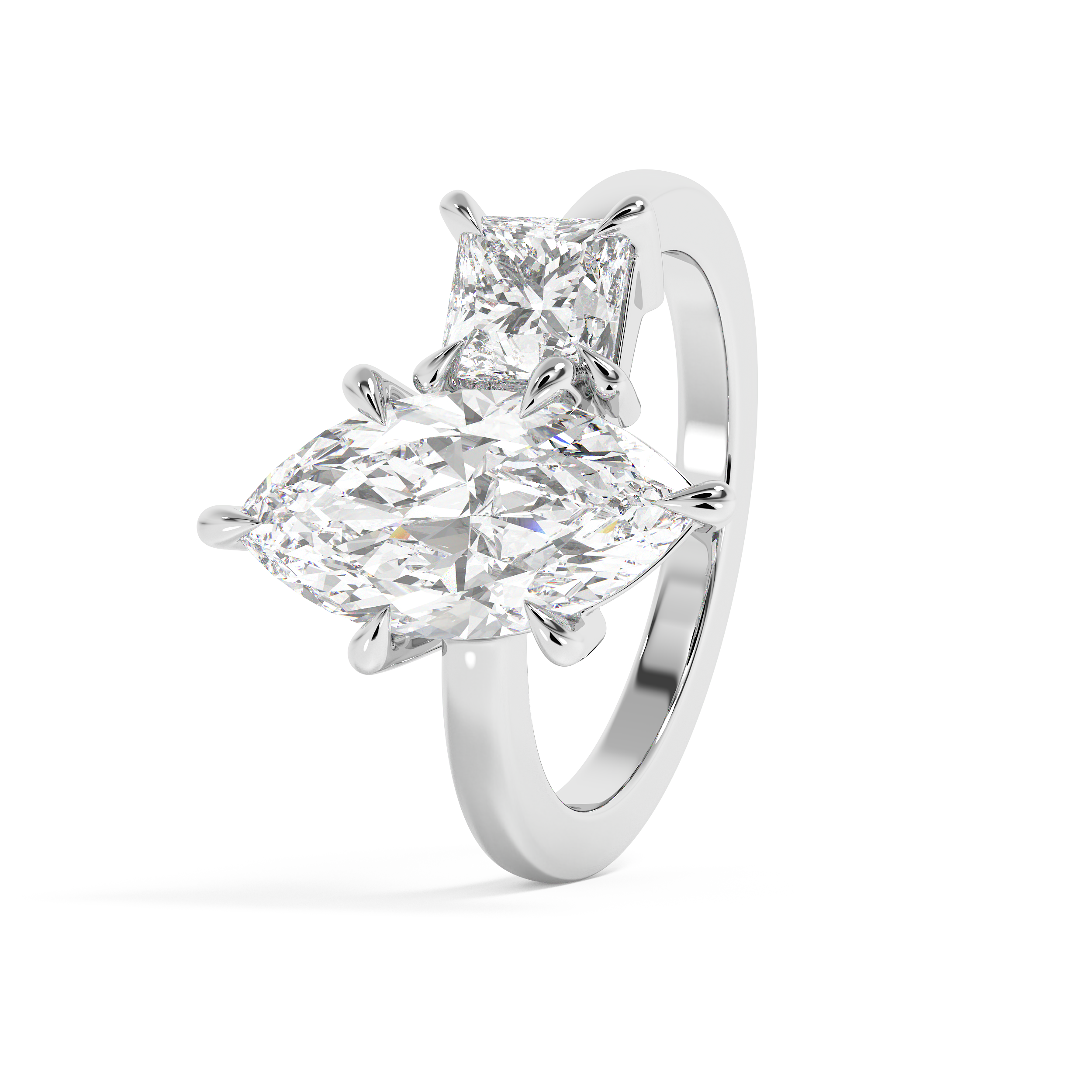 3 TCW Marquise & Princess Toi Et Moi Lab Grown Diamond Engagement Ring