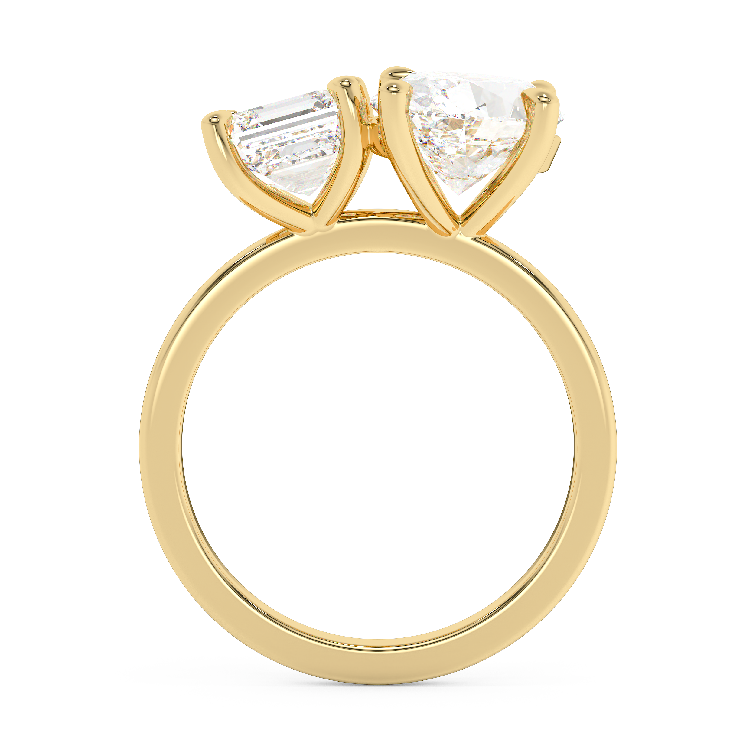 3.75 TCW Asscher & Oval Toi Et Moi Lab Grown Diamond Engagement Ring