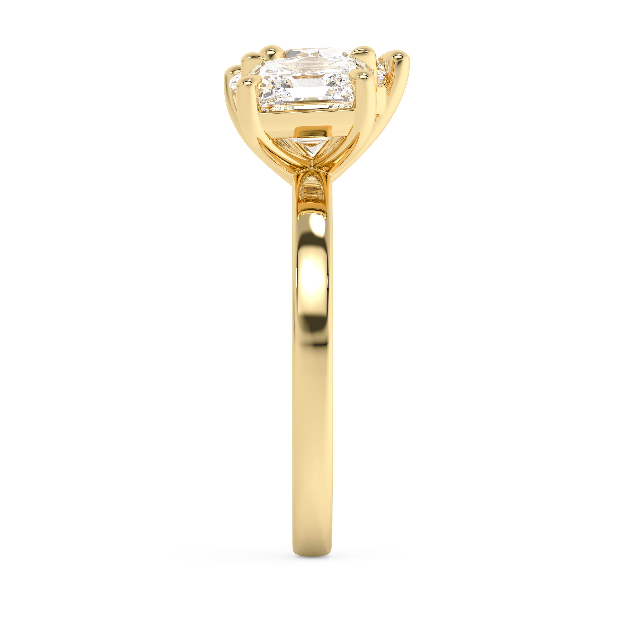 3.75 TCW Asscher & Oval Toi Et Moi Lab Grown Diamond Engagement Ring