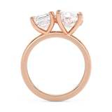 3.75 TCW Asscher & Oval Toi Et Moi Lab Grown Diamond Engagement Ring