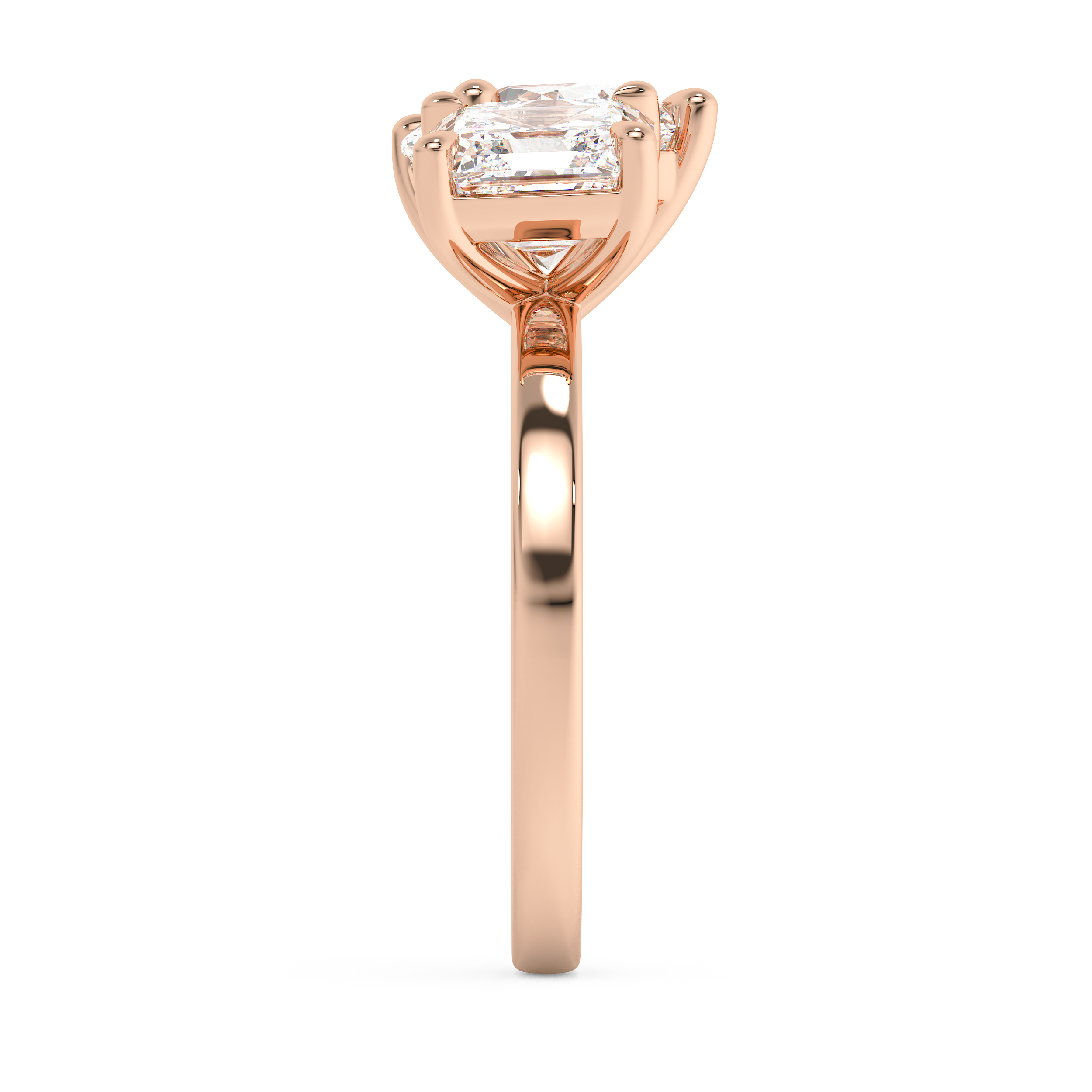 3.75 TCW Asscher & Oval Toi Et Moi Lab Grown Diamond Engagement Ring