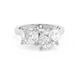 3.75 TCW Asscher & Oval Toi Et Moi Lab Grown Diamond Engagement Ring