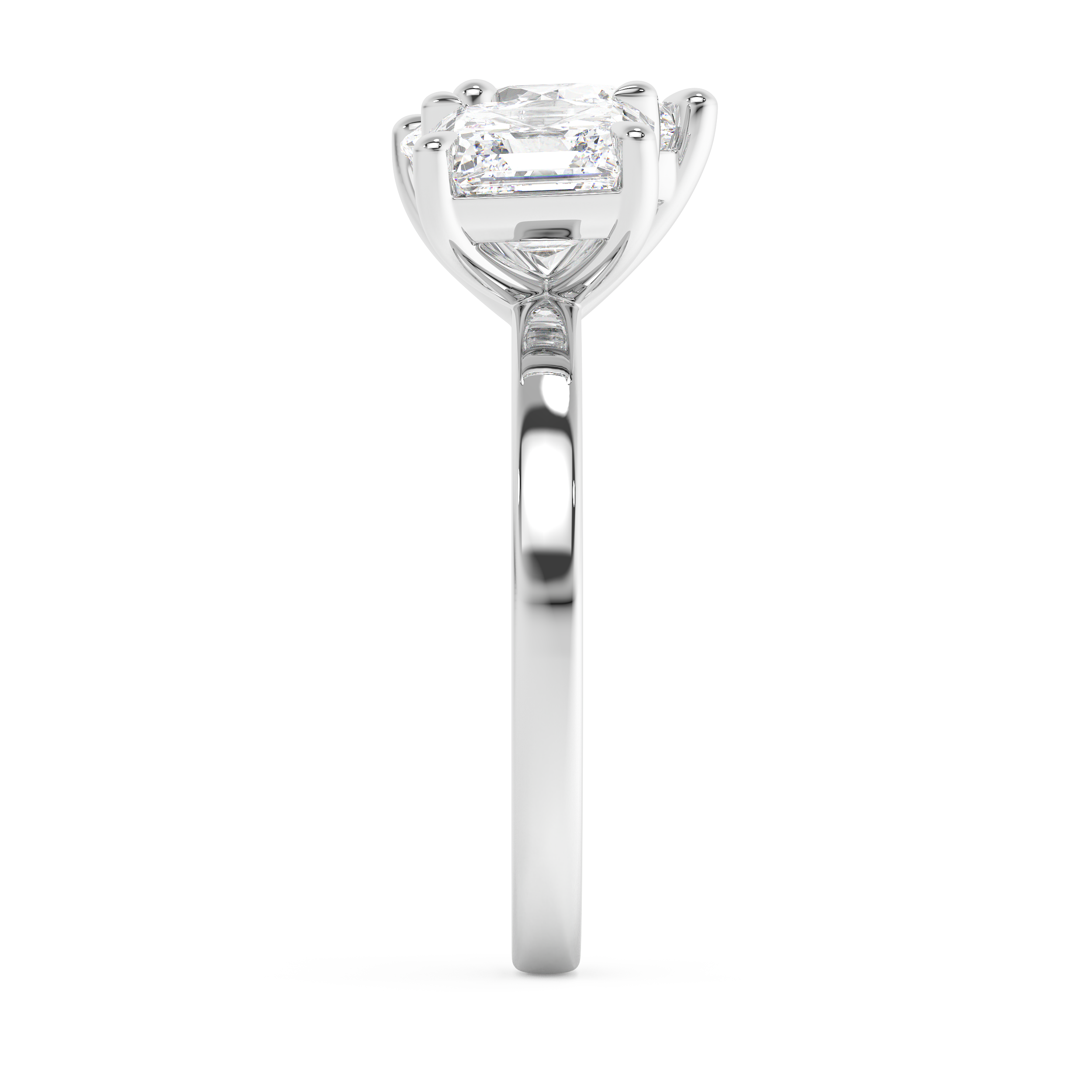3.75 TCW Asscher & Oval Toi Et Moi Lab Grown Diamond Engagement Ring