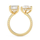 5 TCW Emerald & Pear Toi Et Moi Pave Lab Grown Diamond Engagement Ring