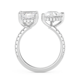 5 TCW Emerald & Pear Toi Et Moi Pave Lab Grown Diamond Engagement Ring