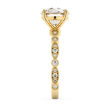 Round Milgrain Pave Lab Grown Diamond Engagement Ring