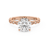 Round Milgrain Pave Lab Grown Diamond Engagement Ring
