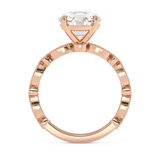 Round Milgrain Pave Lab Grown Diamond Engagement Ring