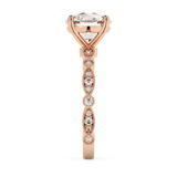 Round Milgrain Pave Lab Grown Diamond Engagement Ring