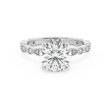 Round Milgrain Pave Lab Grown Diamond Engagement Ring