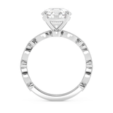 Round Milgrain Pave Lab Grown Diamond Engagement Ring