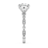 Round Milgrain Pave Lab Grown Diamond Engagement Ring