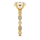 Oval Milgrain Pave Lab Grown Diamond Engagement Ring