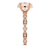 Oval Milgrain Pave Lab Grown Diamond Engagement Ring