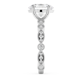 Oval Milgrain Pave Lab Grown Diamond Engagement Ring
