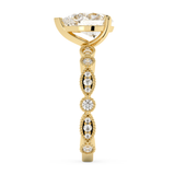 Pear Milgrain Pave Lab Grown Diamond Engagement Ring