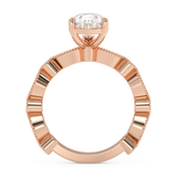 Pear Milgrain Pave Lab Grown Diamond Engagement Ring