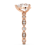 Pear Milgrain Pave Lab Grown Diamond Engagement Ring