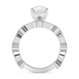 Pear Milgrain Pave Lab Grown Diamond Engagement Ring