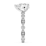 Pear Milgrain Pave Lab Grown Diamond Engagement Ring
