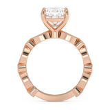 Cushion Milgrain Pave Lab Grown Diamond Engagement Ring
