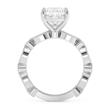 Cushion Milgrain Pave Lab Grown Diamond Engagement Ring