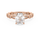 Elongated Cushion Milgrain Pave Lab Grown Diamond Engagement Ring