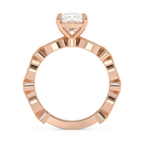 Elongated Cushion Milgrain Pave Lab Grown Diamond Engagement Ring
