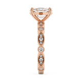Elongated Cushion Milgrain Pave Lab Grown Diamond Engagement Ring