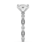Elongated Cushion Milgrain Pave Lab Grown Diamond Engagement Ring