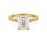 Emerald Milgrain Pave Lab Grown Diamond Engagement Ring