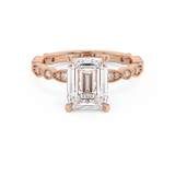 Emerald Milgrain Pave Lab Grown Diamond Engagement Ring