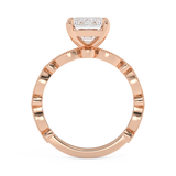 Emerald Milgrain Pave Lab Grown Diamond Engagement Ring
