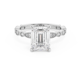 Emerald Milgrain Pave Lab Grown Diamond Engagement Ring