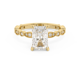 Radiant Milgrain Pave Lab Grown Diamond Engagement Ring