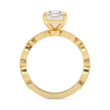 Radiant Milgrain Pave Lab Grown Diamond Engagement Ring