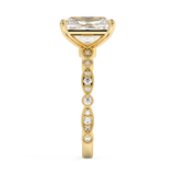 Radiant Milgrain Pave Lab Grown Diamond Engagement Ring
