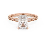 Radiant Milgrain Pave Lab Grown Diamond Engagement Ring