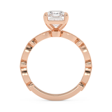Radiant Milgrain Pave Lab Grown Diamond Engagement Ring