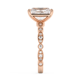 Radiant Milgrain Pave Lab Grown Diamond Engagement Ring