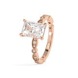 Radiant Milgrain Pave Lab Grown Diamond Engagement Ring