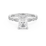 Radiant Milgrain Pave Lab Grown Diamond Engagement Ring