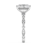 Radiant Milgrain Pave Lab Grown Diamond Engagement Ring