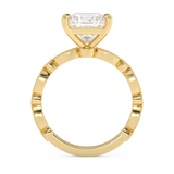 Princess Milgrain Pave Lab Grown Diamond Engagement Ring