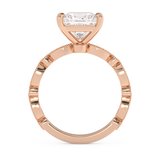 Princess Milgrain Pave Lab Grown Diamond Engagement Ring