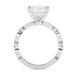 Princess Milgrain Pave Lab Grown Diamond Engagement Ring